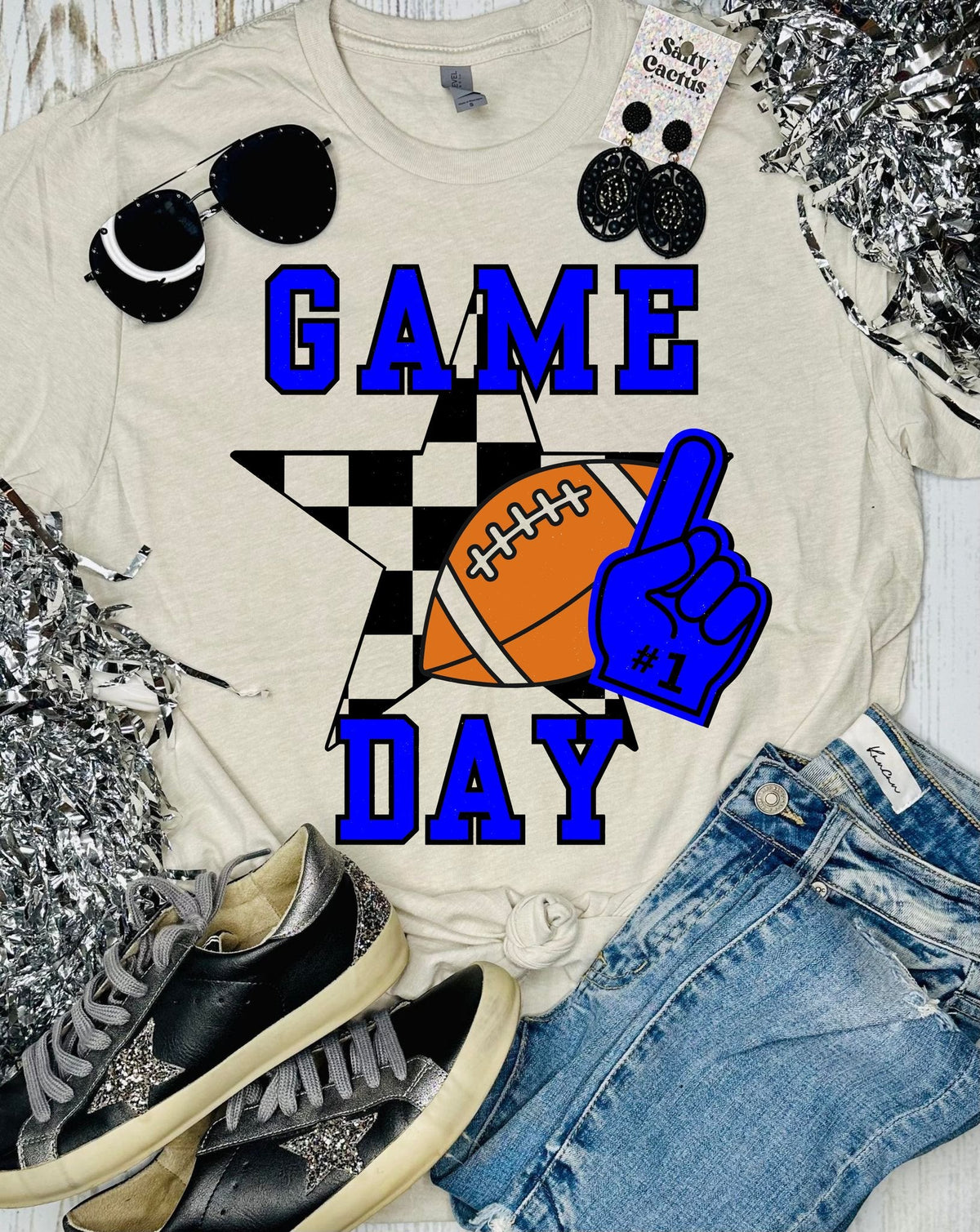 Game Day Checkered Sar Tan Tee