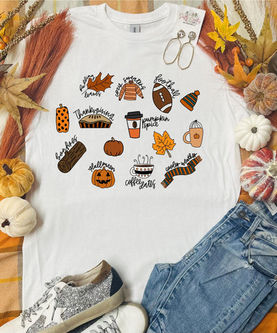 Fall Collage White Tee