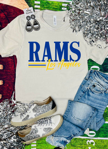 Rams Three Stripe Tan Tee