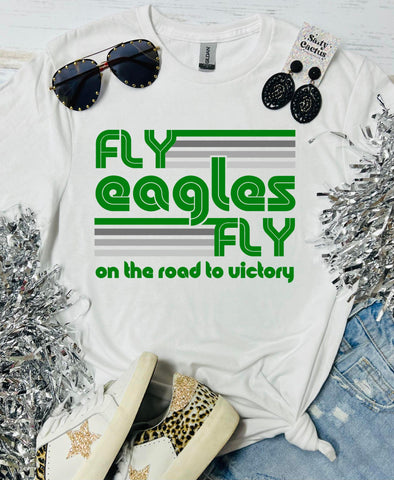 Fly Eagles Fly On the Road to Victory White Tee