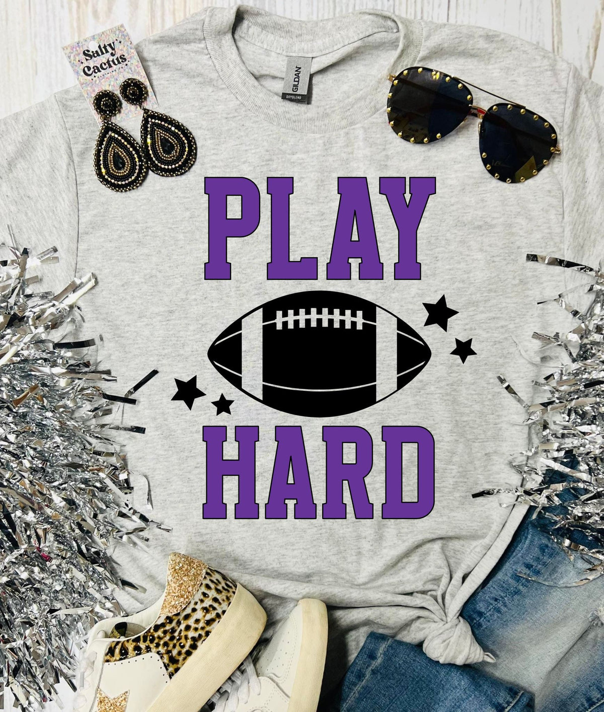 Play Hard Ash Grey Tee