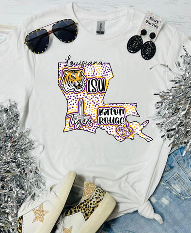 Louisiana LSU Baton Rouge White Tee