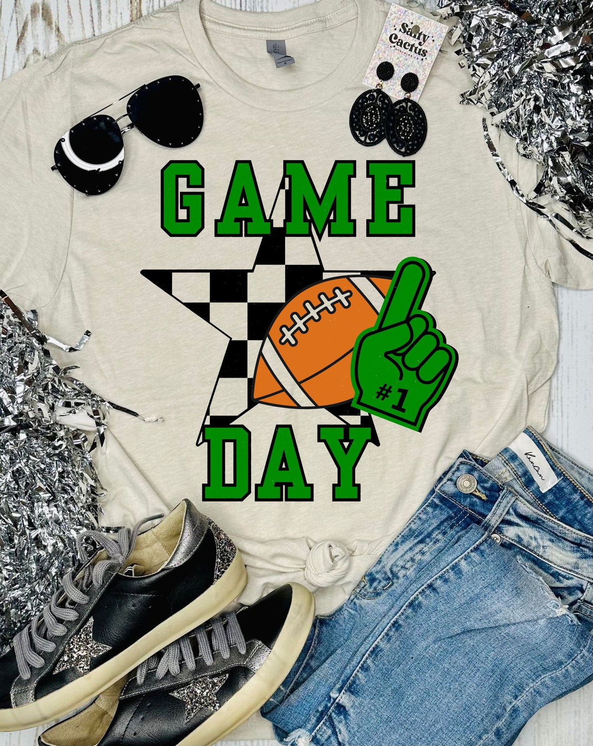 Game Day Checkered Sar Tan Tee