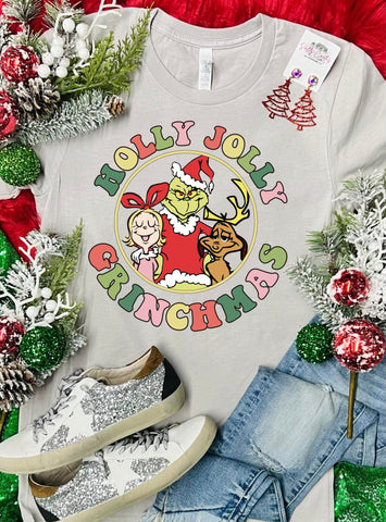 Holly Jolly Grinchmas Tan Tee