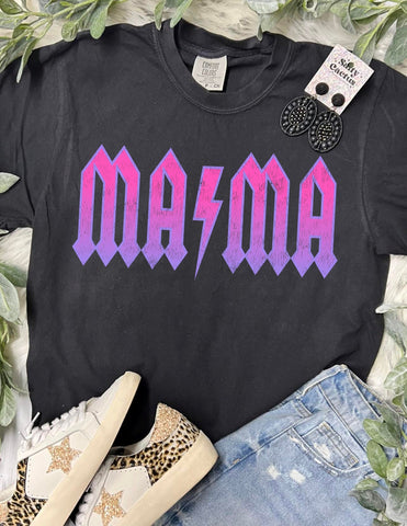 *DTG* Mama Neon Rocker Black Comfort Color