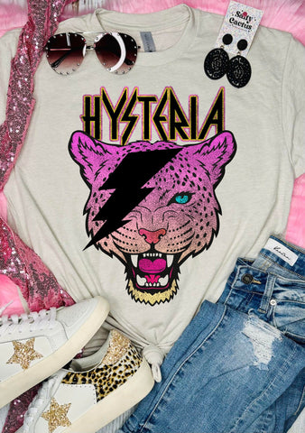 Hysteria Tiger Neon Bolt Tan Tee