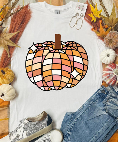 Disco Pumpkin White Tee