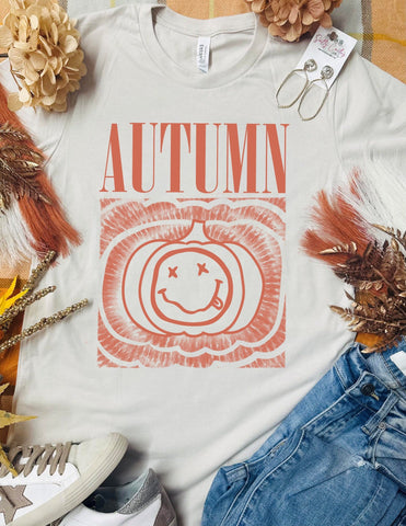 Autumn Groovy Pumpkin Tan Tee