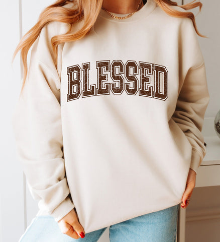 *DTG* Blessed Grunge Sand Sweatshirt