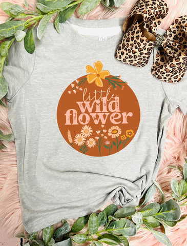 Little Wild Flower Ash Grey Tee