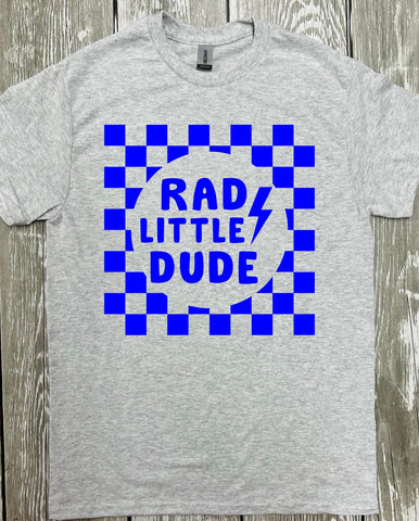 Rad Little Dude Blue Ash Grey Tee