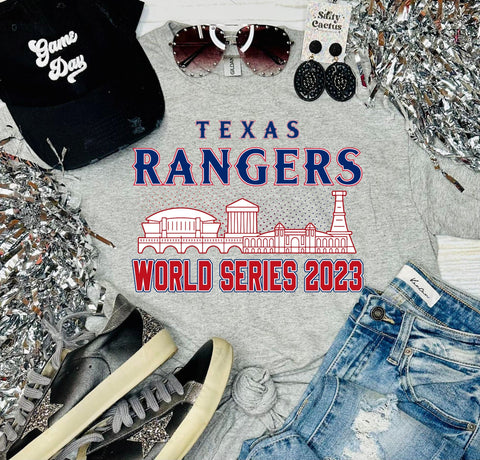 Texas Rangers World Series Arlington Ash Grey Tee