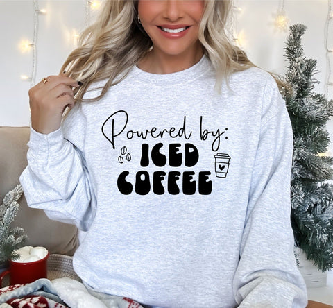 Powered By Iced Coffee Ash Grey Sweatshirt