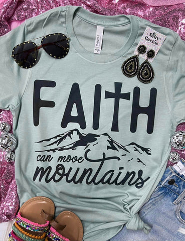 *RTS 5-7 Bus Days* Faith Can Move Mountains Dusty Blue Bella