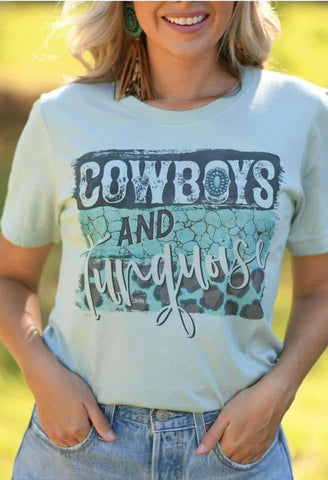 *RTS 5-7 Bus Days* Cowboys and Turquoise Dusty Blue Bella