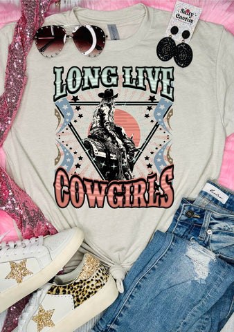 *RTS 10-12 Bus Days* Long Live Cowgirls Western Tan Tee