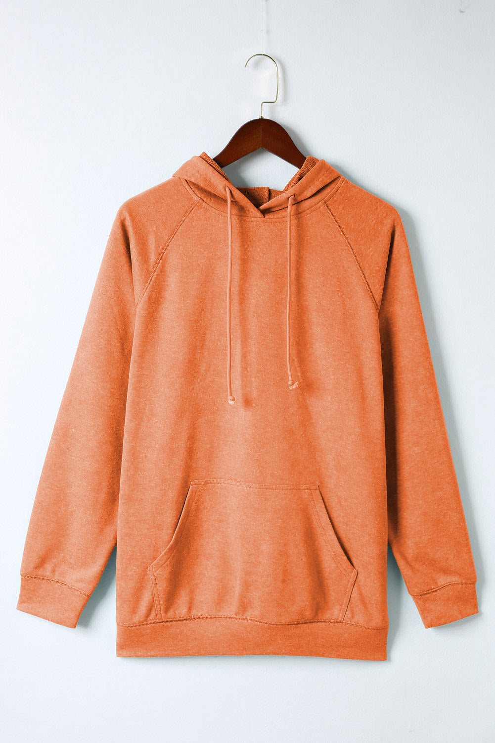 Gray Mineral Wash Kangaroo Pocket Drawstring Pullover Hoodie