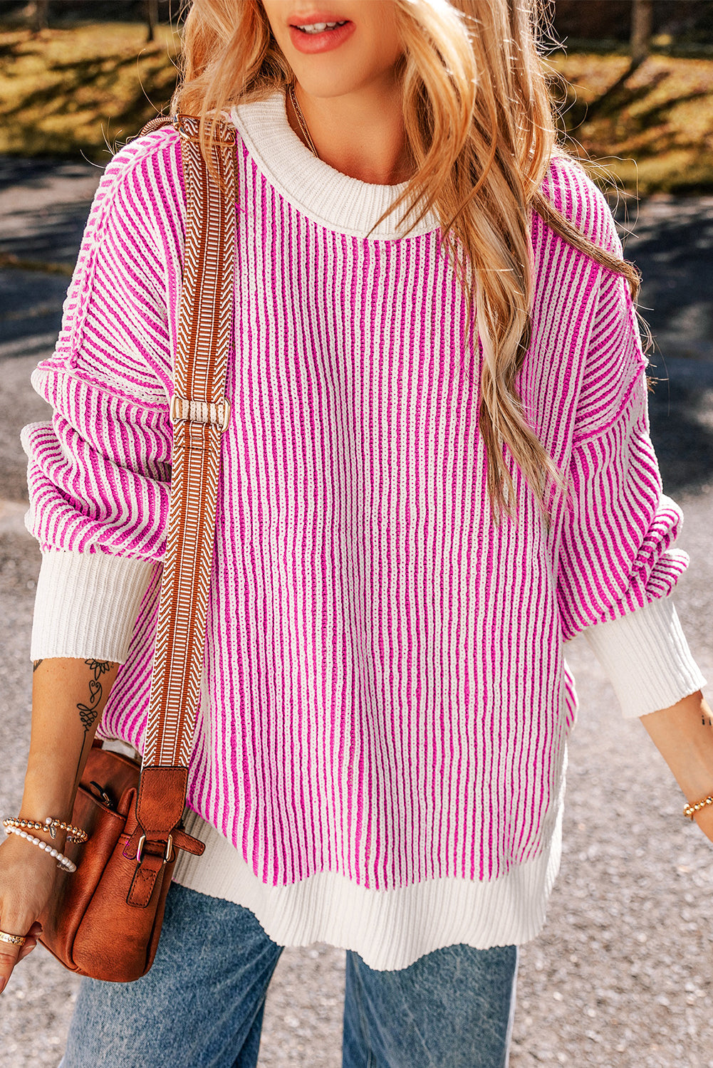 Striped Textured Sweater