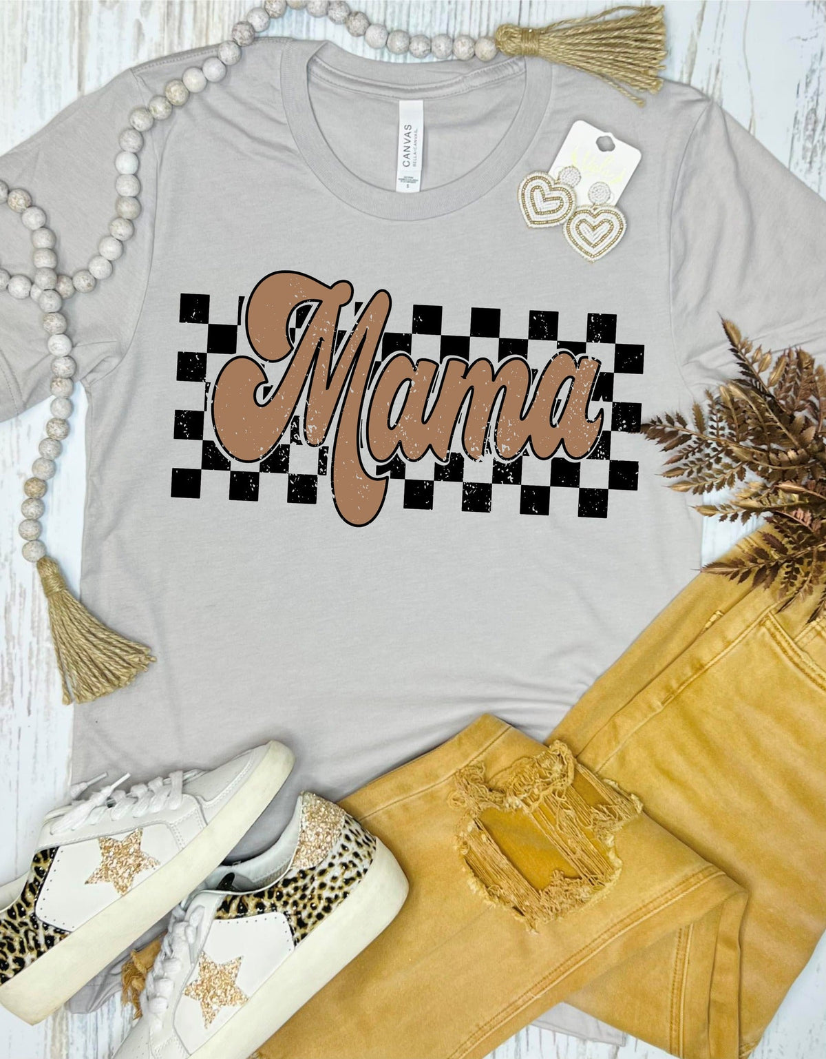 Mama Checkered Print