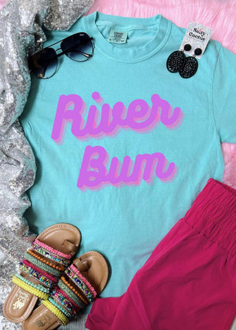 *DTF* River Bum Cursive Chalky Mint Comfort Color