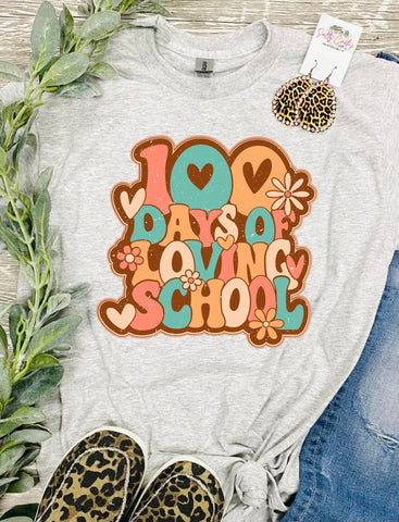 100 Days Of School Vintage Retro Ash Grey Tee