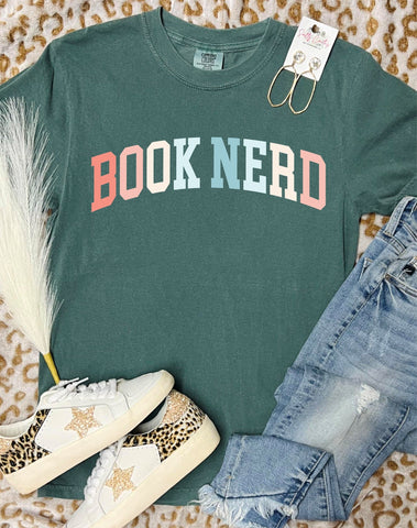 *DTF* Book Nerd Blue Spruce Comfort color