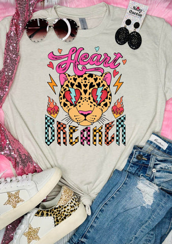 RTS Heart Breaker Tiger Neon Tan Tee