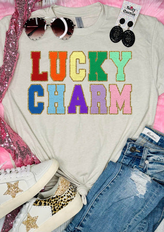 *RTS*Lucky Charm Multi Patch Tan Tee