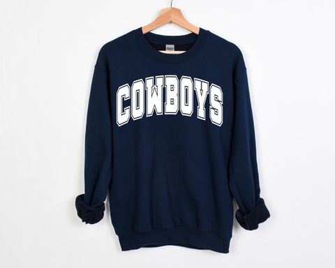 *DTF* Arched Cowboys Navy Sweatshirt