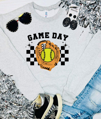 Game Day Softball Glove Ash grey Sweatshirt