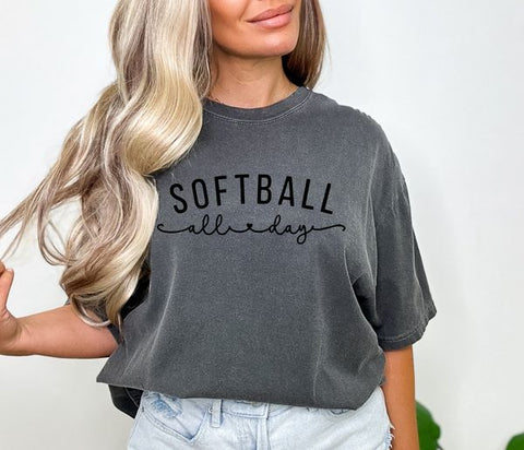 *DTF* Softball All Day Grey Comfort Color