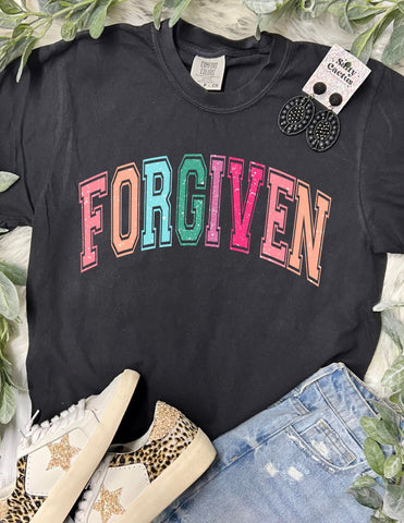 *DTF* Forgiven Colorful Black Comfort Color