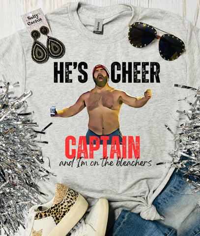 He's Cheer Captain Chiefs Ash Grey Tee