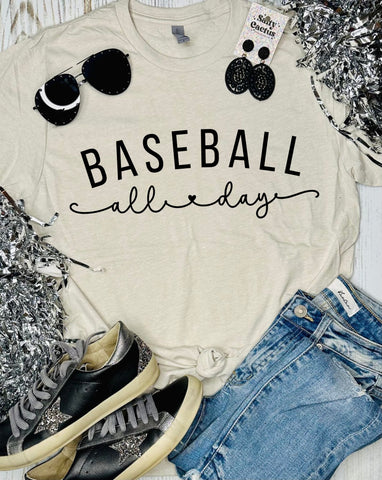 Baseball All Day Tan Tee