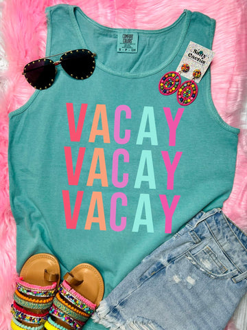 *DTF* Vacay Vacay Vacay Seafoam Comfort Color Tank