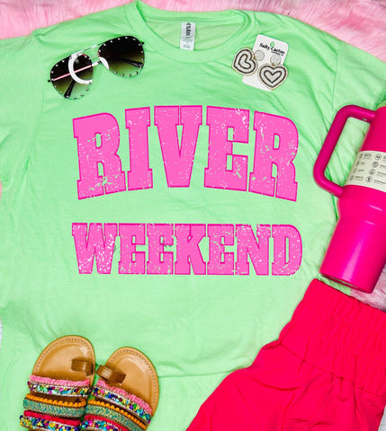 River Weekend Pink Distressed Heather Neo Mint