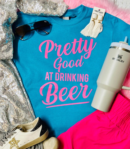 *SP* Pretty Good At Drinking Beer Sapphire Tee