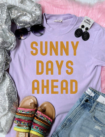 *DTF* Sunny Days Ahead Orchid Comfort Color Tee