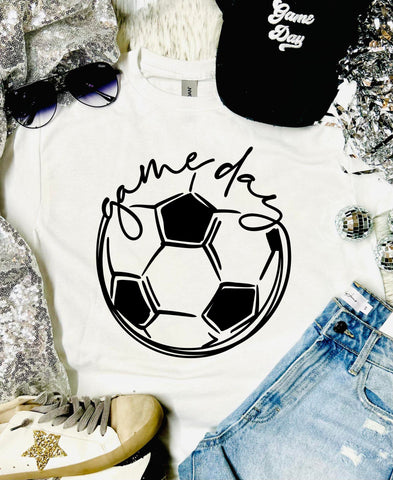 Game Day Soccer Ball White Tee