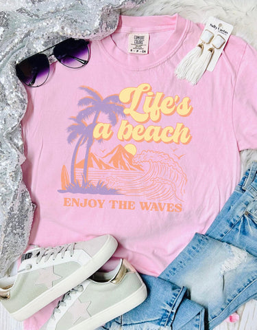 *DTF* Life's A Beach Enjoy The Waves Blossom Comfort Color