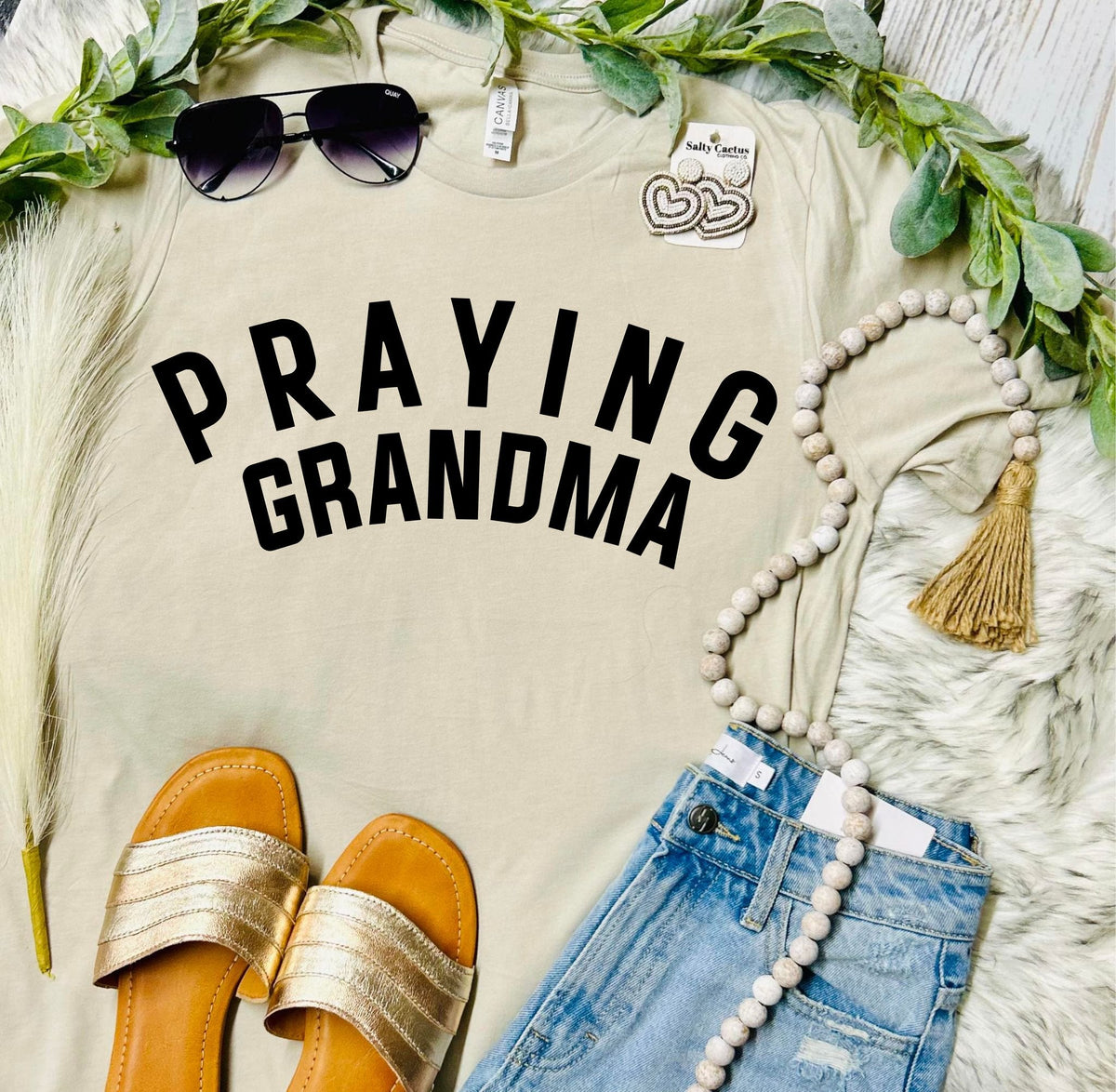 Praying Custom Name Tan Tee