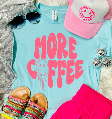 *DTF* More Coffee Heather Purist Tultex Tee