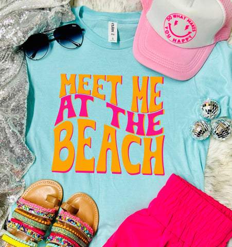 Meet Me at the Beach Retro Heather Purist Tee