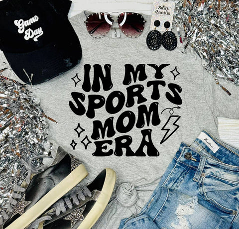 In My Sports Mom Era Retro Ash Grey Tee