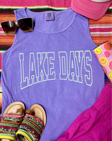 *DTF* Mint Lake Days Violet Comfort Color Tank