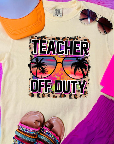 *DTF* Teacher Off Duty Leopard Print Butter Comfort Color