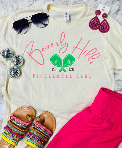 *DTF*Beverly Hills Pickleball Club Ivory Tultex Tee