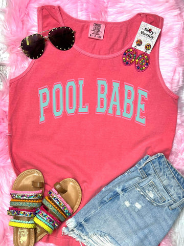 *DTF* Pool Babe Pastel Watermelon Comfort Color Tank