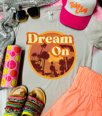 Dream On Tan Tee