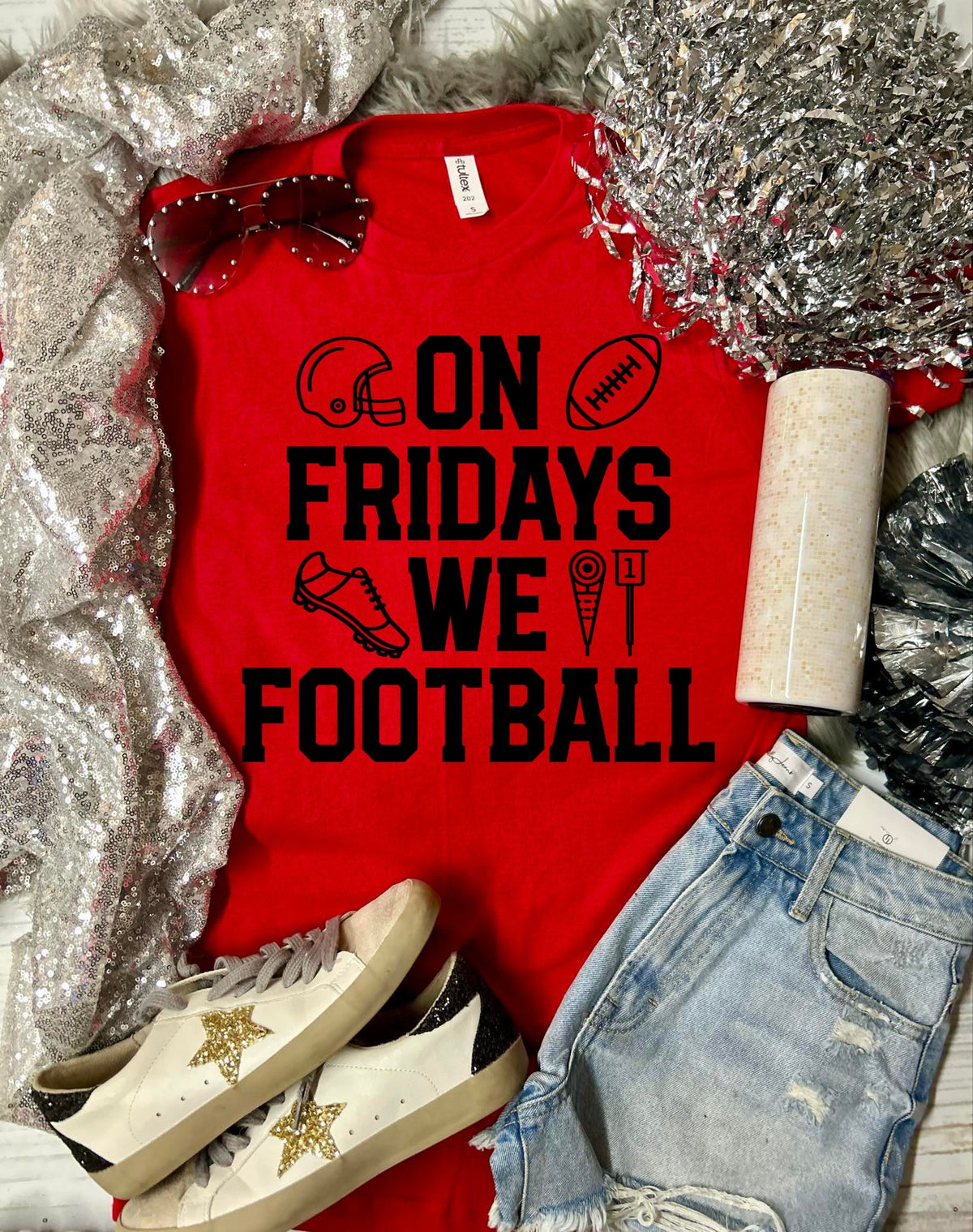 On Fridays we Football Pick Your Color Tee